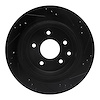 E-Line Drilled & Slotted Black Brake Rotor, 2002-2006 Infiniti/Nissan, Position: Rear Left - image 1