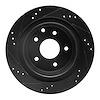 E-Line Drilled & Slotted Black Brake Rotor, 2002-2006 Infiniti/Nissan, Position: Rear Right - image 1