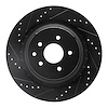 E-Line Drilled & Slotted Black Brake Rotor, 2008-2020 Infiniti/Nissan, Position: Rear Left - image 1