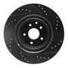 E-Line Drilled & Slotted Black Brake Rotor, 2008-2020 Infiniti/Nissan, Position: Rear Left - image 4