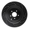 E-Line Drilled & Slotted Black Brake Rotor, Fits Select Infiniti/Nissan, Position: Rear Left - image 2