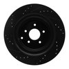 E-Line Drilled & Slotted Black Brake Rotor, Fits Select Infiniti/Nissan, Position: Rear Right - image 3