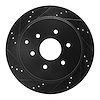 E-Line Drilled & Slotted Black Brake Rotor, Fits Select Infiniti/Nissan, Position: Rear Left - image 1