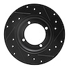 E-Line Drilled & Slotted Black Brake Rotor, 1985-1991 Fits Multiple Makes/Models, Position: Front Left - image 1