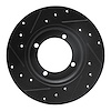 E-Line Drilled & Slotted Black Brake Rotor, 1985-1991 Fits Multiple Makes/Models, Position: Front Right - image 1