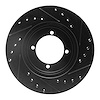 E-Line Drilled & Slotted Black Brake Rotor, 1984-1990 Fits Multiple Makes/Models, Position: Front Left - image 1