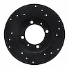 E-Line Drilled & Slotted Black Brake Rotor, 1988-1993 Fits Multiple Makes/Models, Position: Rear Left - image 1
