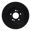 E-Line Drilled & Slotted Black Brake Rotor, 1991-1993 Fits Multiple Makes/Models, Position: Front Left - image 1