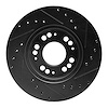 E-Line Drilled & Slotted Black Brake Rotor, 1991-2004 Fits Multiple Makes/Models, Position: Front Left - image 1