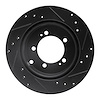 E-Line Drilled & Slotted Black Brake Rotor, 1991-1993 Fits Multiple Makes/Models, Position: Rear Left - image 1