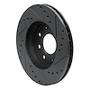E-Line Drilled & Slotted Black Brake Rotor, 1990-1993 Mitsubishi, Position: Front Left - image 1