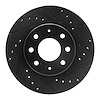 E-Line Drilled & Slotted Black Brake Rotor, 1990-1993 Mitsubishi, Position: Front Right - image 1