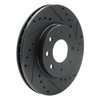 E-Line Drilled & Slotted Black Brake Rotor, 1990-1993 Mitsubishi, Position: Front Right - image 2