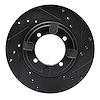 E-Line Drilled & Slotted Black Brake Rotor, 1991-1992 Mitsubishi, Position: Front Right - image 1