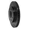 E-Line Drilled & Slotted Black Brake Rotor, 1988-2007 Fits Multiple Makes/Models, Position: Front Right - image 1
