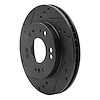 E-Line Drilled & Slotted Black Brake Rotor, 1990-2005 Fits Multiple Makes/Models, Position: Front Left - image 1