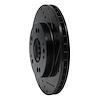E-Line Drilled & Slotted Black Brake Rotor, 1990-2005 Fits Multiple Makes/Models, Position: Front Right - image 1