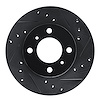 E-Line Drilled & Slotted Black Brake Rotor, 1992-2000 Fits Multiple Makes/Models, Position: Front Right - image 1
