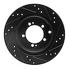 E-Line Drilled & Slotted Black Brake Rotor, 1993-1999 Fits Multiple Makes/Models, Position: Rear Left - image 1