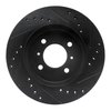 E-Line Drilled & Slotted Black Brake Rotor, 1998-2007 Mitsubishi, Position: Front Left - image 3