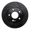 E-Line Drilled & Slotted Black Brake Rotor, 2000-2012 Fits Multiple Makes/Models, Position: Front Right - image 1