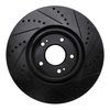 E-Line Drilled & Slotted Black Brake Rotor, 2003-2006 Mitsubishi, Position: Front Left - image 3