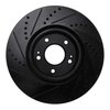 E-Line Drilled & Slotted Black Brake Rotor, 2003-2006 Mitsubishi, Position: Front Right - image 2