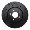 E-Line Drilled & Slotted Black Brake Rotor, 2003-2006 Mitsubishi, Position: Front Right - image 3