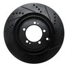 E-Line Drilled & Slotted Black Brake Rotor, 2003-2006 Mitsubishi, Position: Rear Left - image 4