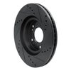 E-Line Drilled & Slotted Black Brake Rotor, 2004-2012 Mitsubishi, Position: Front Left - image 2