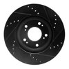 E-Line Drilled & Slotted Black Brake Rotor, 2004-2012 Mitsubishi, Position: Front Left - image 4