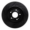 E-Line Drilled & Slotted Black Brake Rotor, 2004-2012 Mitsubishi, Position: Front Right - image 2