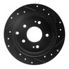 E-Line Drilled & Slotted Black Brake Rotor, 2004-2012 Mitsubishi, Position: Rear Left - image 2