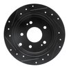 E-Line Drilled & Slotted Black Brake Rotor, 2004-2012 Mitsubishi, Position: Rear Right - image 3