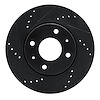 E-Line Drilled & Slotted Black Brake Rotor, 2004-2004 Mitsubishi, Position: Front Left - image 1