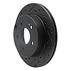 E-Line Drilled & Slotted Black Brake Rotor, 2006-2012 Mitsubishi, Position: Rear Left - image 1