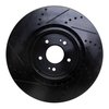 E-Line Drilled & Slotted Black Brake Rotor, 2008-2015 Mitsubishi, Position: Front Right - image 2