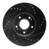 E-Line Drilled & Slotted Black Brake Rotor, 2009-2015 Mitsubishi, Position: Front Left - image 3