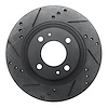 E-Line Drilled & Slotted Black Brake Rotor, 2012-2017 Mitsubishi, Position: Front Left - image 1