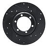 E-Line Drilled & Slotted Black Brake Rotor, 1979-1986 Fits Multiple Makes/Models, Position: Front Right - image 1