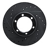 E-Line Drilled & Slotted Black Brake Rotor, 1981-1987 Fits Multiple Makes/Models, Position: Front Left - image 1
