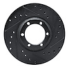 E-Line Drilled & Slotted Black Brake Rotor, 1986-1996 Fits Multiple Makes/Models, Position: Front Right - image 1