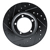 E-Line Drilled & Slotted Black Brake Rotor, 1987-1990 Mitsubishi, Position: Front Left - image 1