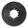 E-Line Drilled & Slotted Black Brake Rotor, 1990-2004 Mitsubishi, Position: Front Left - image 2