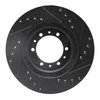 E-Line Drilled & Slotted Black Brake Rotor, 1990-2004 Mitsubishi, Position: Front Left - image 3