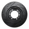 E-Line Drilled & Slotted Black Brake Rotor, 1990-2004 Mitsubishi, Position: Front Right - image 3