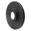 E-Line Drilled & Slotted Black Brake Rotor, 1998-2004 Mitsubishi, Position: Front Left - image 2