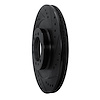 E-Line Drilled & Slotted Black Brake Rotor, 1998-2004 Mitsubishi, Position: Front Right - image 1