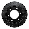 E-Line Drilled & Slotted Black Brake Rotor, 2000-2006 Mitsubishi, Position: Rear Left - image 1