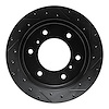 E-Line Drilled & Slotted Black Brake Rotor, 2000-2006 Mitsubishi, Position: Rear Right - image 1